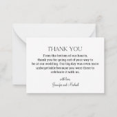 Minimale script bruiloft 3 foto's collage dank u notitiekaartje (Achterkant)