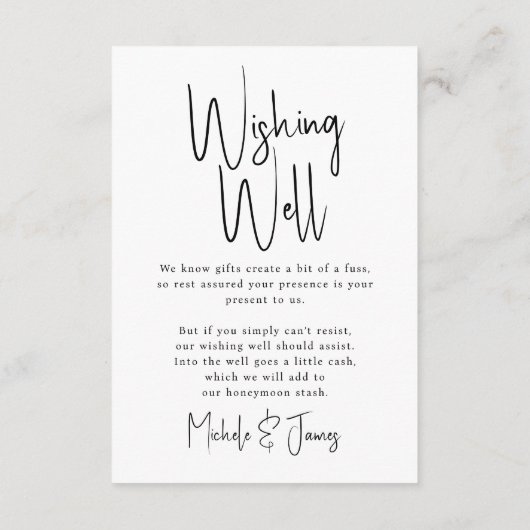 Minimale script bruiloft details wensen goed informatiekaartje (Achterkant)