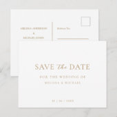 Minimale script bruiloft niet-foto opslaan van de  aankondigingskaart (Voorkant / Achterkant)