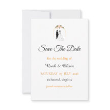 Minimale script bruiloft Save The Date kaart