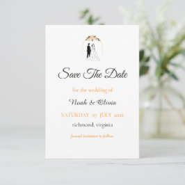 Minimale script bruiloft Save The Date kaart