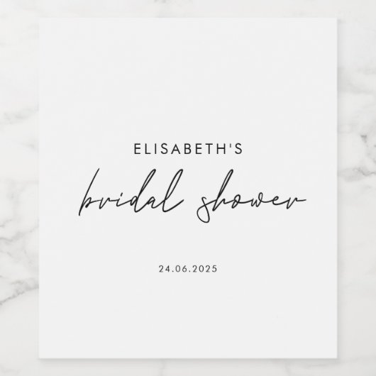 Minimale script bruiloft uitnodiging wijn etiket (Enkel label)