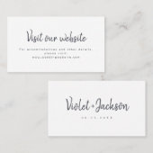 Minimale script bruiloft website Voeg kaart in Plaatskaartje (Voorkant / Achterkant)