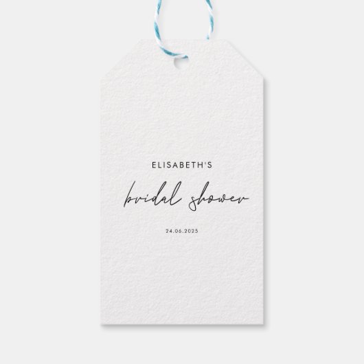 Minimale Script Bruiloftsuitnodiging Cadeaulabel (Achterkant)
