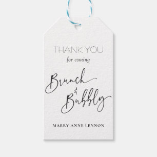 Minimale Script Brunch en Bruisende Cadeautags Cadeaulabel