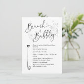Minimale Script Brunch En Bubbel Uitnodiging (Staand voorkant)