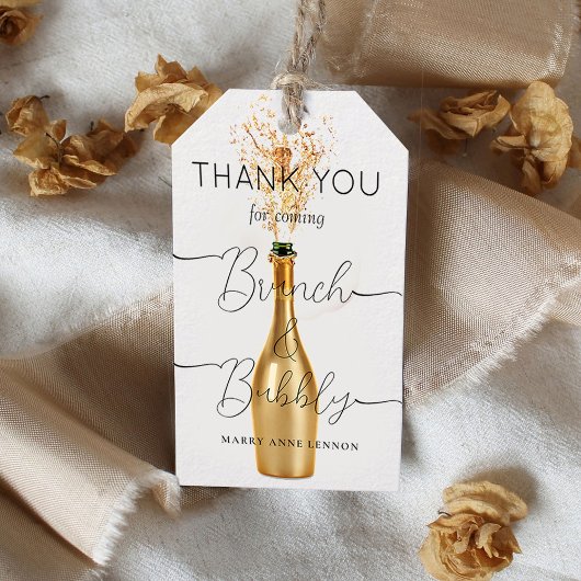 Minimale Script Brunch en Bubble Gift Labels Cadeaulabel