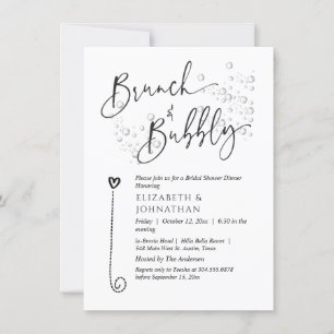Minimale Script Brunch En Mousserende Uitnodiging