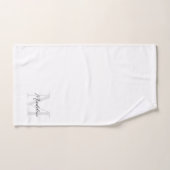 Minimale Script Calligraphy Black White Monogram Bad Handdoek (Handdoek)