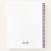 Minimale Script Calligraphy Black White Monogram Notitieboek (Achterkant)