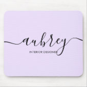 Minimale Script Calligraphy Light Paars Muismat (Voorkant)