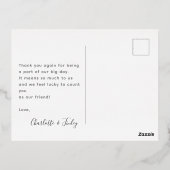 Minimale Script Chic Persoonlijke Trouwkaart Bedan Folie Feestdagen Briefkaart (Achterkant)