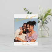 Minimale Script Chic Persoonlijke Trouwkaart Bedan Folie Feestdagen Briefkaart (Staand Voorkant)