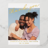 Minimale Script Chic Persoonlijke Trouwkaart Bedan Folie Feestdagen Briefkaart (Voorkant)