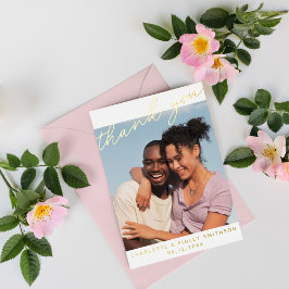 Minimale Script Chic Persoonlijke Trouwkaart Bedan Folie Feestdagen Briefkaart