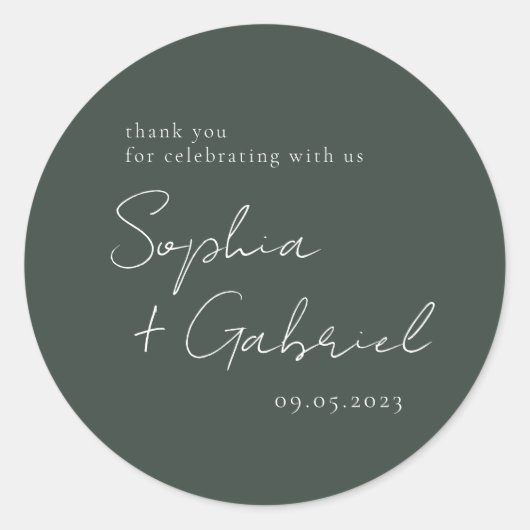 Minimale Script Classic Round Sticker (Voorkant)