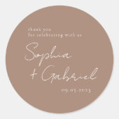 Minimale Script Classic Round Sticker (Voorkant)