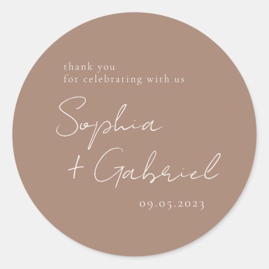 Minimale Script Classic Round Sticker (Voorkant)