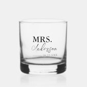 Minimale Script Custom Wedding Whiskey Glas (Voorkant)