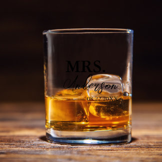 Minimale Script Custom Wedding Whiskey Glas