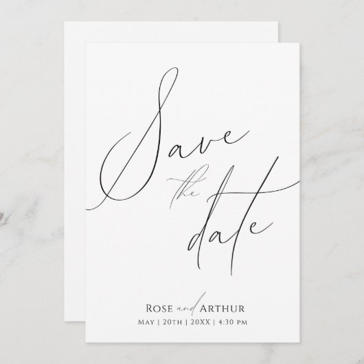 Minimale script de datum opslaan kaart (Voorkant / Achterkant)