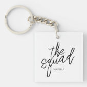 Minimale script De Squad Bruidsmeisje aangepaste f Sleutelhanger (Voorkant)