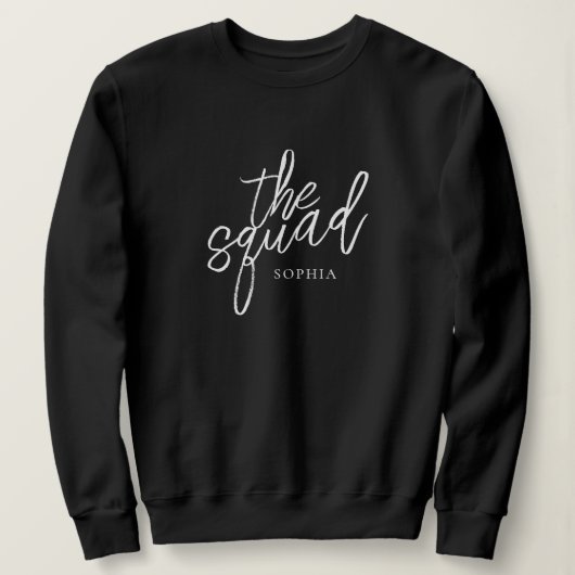 Minimale script De Squad Bruidsmeisje Custom Trui (Design voorkant)