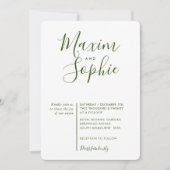 MINIMALE SCRIPT eenvoudige moderne bruiloft bos gr Kaart (Voorkant)
