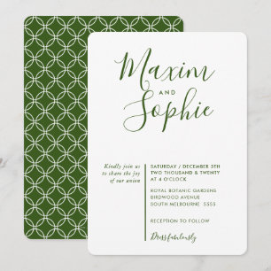 MINIMALE SCRIPT eenvoudige moderne bruiloft bos gr Kaart