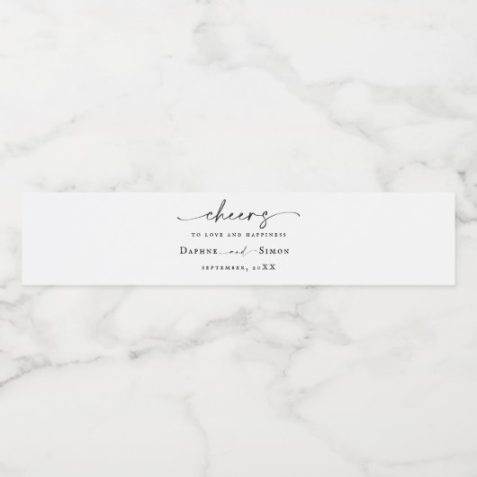 Minimale Script ELLE Waterfles Etiket (Enkel label)