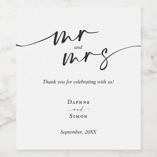 Minimale Script ELLE Wijn Etiket (Enkel label)