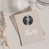 Minimale Script Foto 30e verjaardag Champagne Kaart