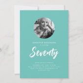 Minimale Script Foto 70e verjaardagsfeestje Blauwg Kaart (Voorkant)
