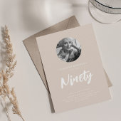 Minimale Script Foto 90e verjaardag Champagne Kaart