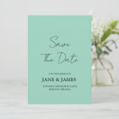 Minimale Script Foto Bewaar de Datum Save The Date (Staand voorkant)