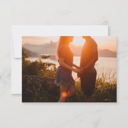 Minimale Script Foto Bruiloft RSVP (Achterkant)