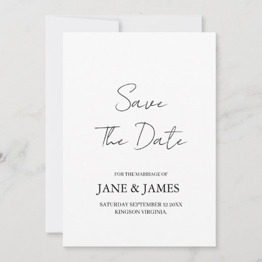 Minimale Script Foto Save the Date (Voorkant)