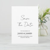Minimale Script Foto Save the Date (Staand voorkant)
