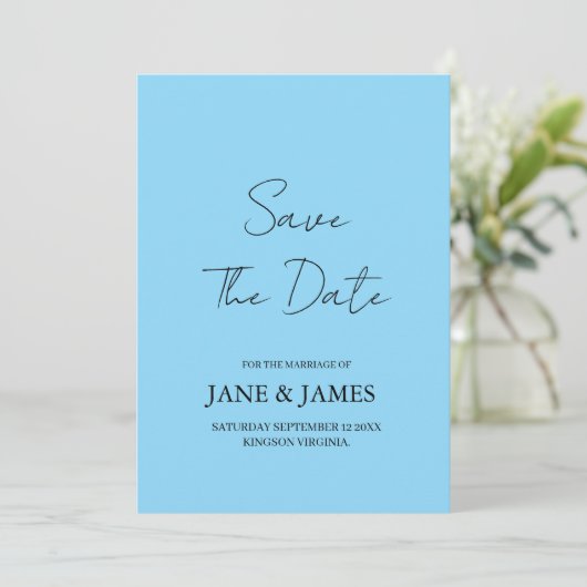 Minimale Script Foto Save the Date (Staand voorkant)