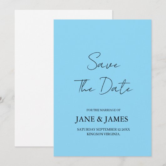 Minimale Script Foto Save the Date (Voorkant / Achterkant)