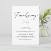 Minimale Script Friendsgiving-diner Kaart (Staand voorkant)