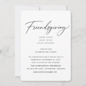 Minimale Script Friendsgiving-diner Kaart (Voorkant)