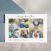Minimale Script Gelukkig Nieuwjaar Fotocollage Feestdagenkaart