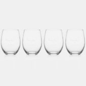 Minimale Script gepersonaliseerde bruiloft bruidsm Wijnglas Zonder Voet (Achterkant)