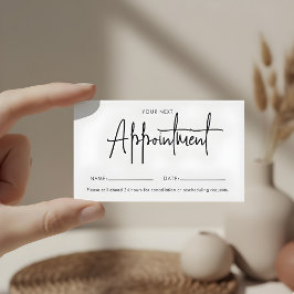 Minimale script handtekening afspraakkaart afsprakenkaartje