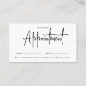 Minimale script handtekening afspraakkaart afsprakenkaartje (Voorkant)