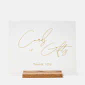 Minimale Script Kaarten + Gifts Bruiloftsgoud Acryl Bord (Voorkant)