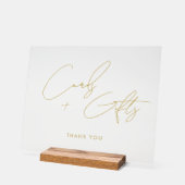 Minimale Script Kaarten + Gifts Bruiloftsgoud Acryl Bord (Hoek)