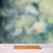 Minimale Script Kaarten + Gifts Bruiloftsgoud Acryl Bord (Neutraal)