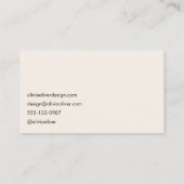 Minimale Script kalligrafie Ivoor Cream Chic Moder Visitekaartje (Achterkant)